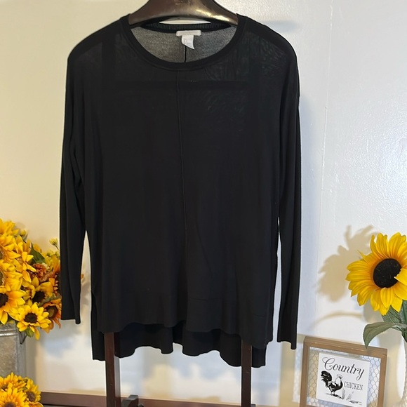 H&M women’s size small long sleeve knit black tunic sweater - Picture 1 of 4